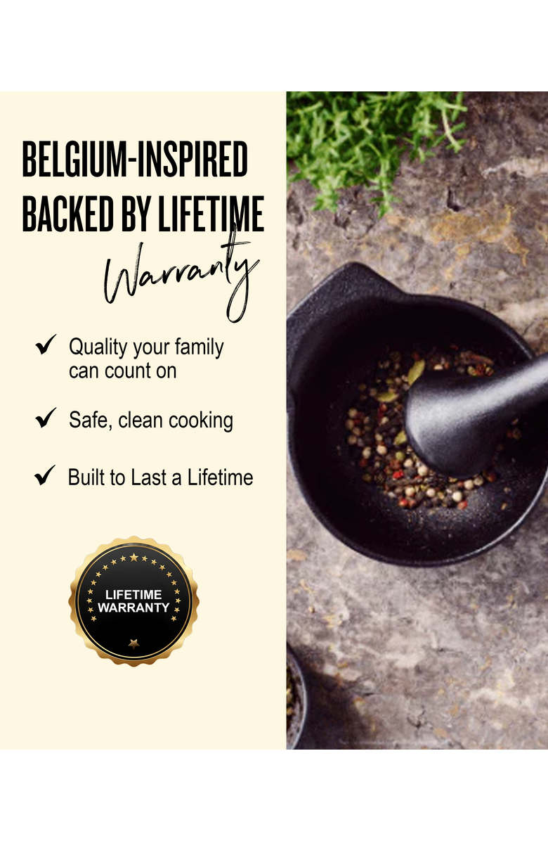 Alva Nori 2-Cup Enameled Cast Iron Mortar & Pestle Set, Alternate, color, Black