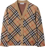 Burberry Girls' Check Wool Cardigan
