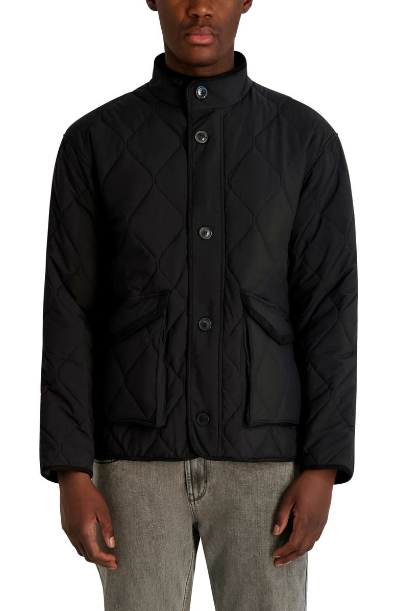 KARL LAGERFELD Diamond Quilted Lightweight Jacket, Main, color, Black