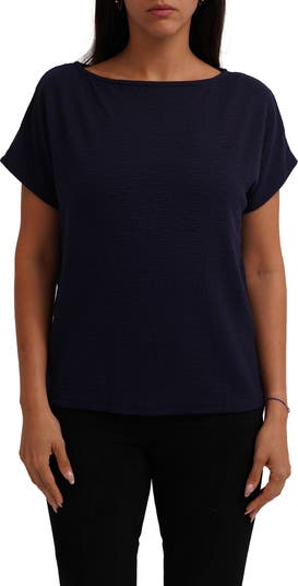 CYRUS Textured Boat Neck Top | Nordstromrack