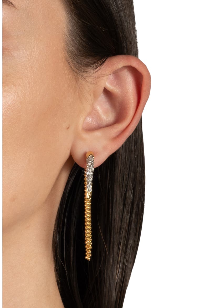 Solanales Crystal Pavé Fringe Front/Back Earrings, Alternate, color, CRYSTALS