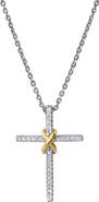 LuvMyJewelry Corvielle Cross 0.1 Ct 14K Gold Diamond Pendant