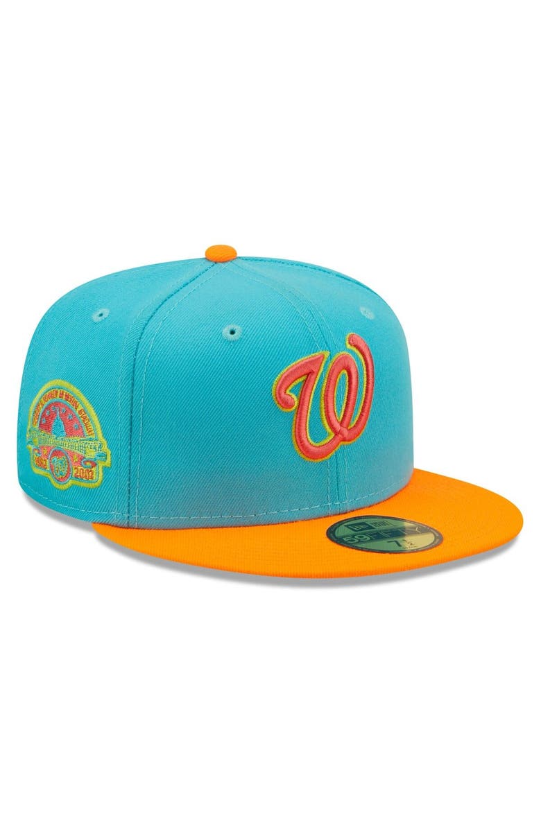 New Era Men's New Era Blue/Orange Washington Nationals Vice Highlighter 59FIFTY Fitted Hat, Main, color, 