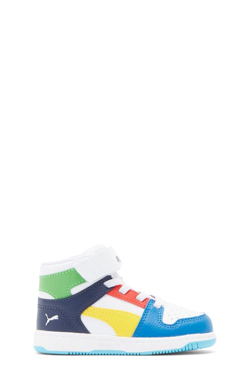 Puma Kids' Rebound Layup Sl Sneaker In White-yellow- Royal
