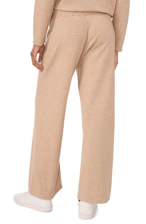 Vince Camuto Wide Leg Drawstring Sweatpants In Warm Oatmeal Heather