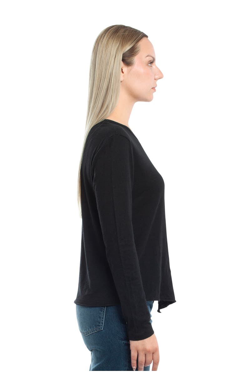 WILT Clothing Long Sleeve Henley Mock Double Layer Tee, Alternate, color, Black