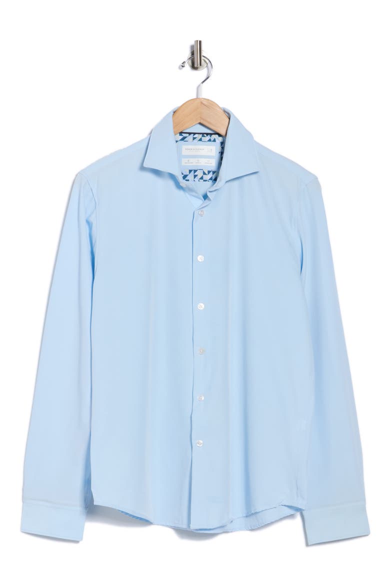 Powder Blue Performance Button-Up Shirt, Alternate, color, POWDER BLUE