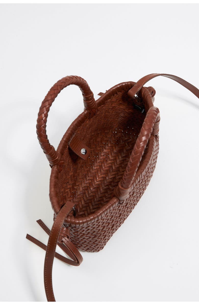 Bimba y Lola Plaited Leather Mini Bag, Alternate, color, Nut