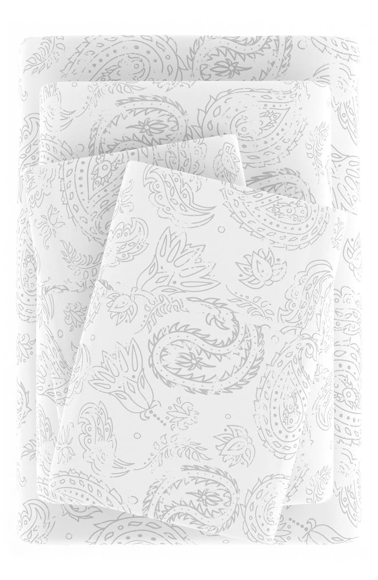 HOMESPUN HOME SPUN Premium Ultra Soft Coarse Paisley Pattern 4-Piece Bed Sheets Set, Alternate, color, Gray