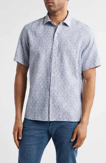Wymer Short Sleeve Cotton & Linen Button-Up Shirt
