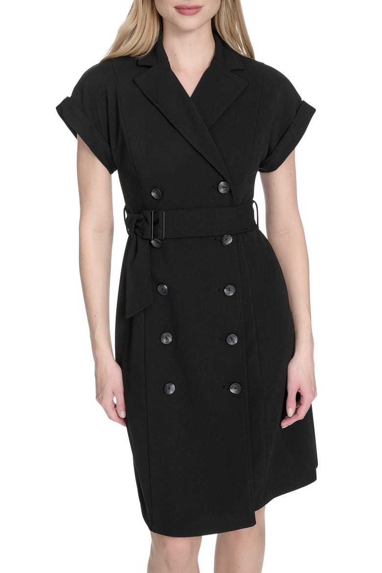 Double Breasted Sheath Dress, Alternate, color, BLACK