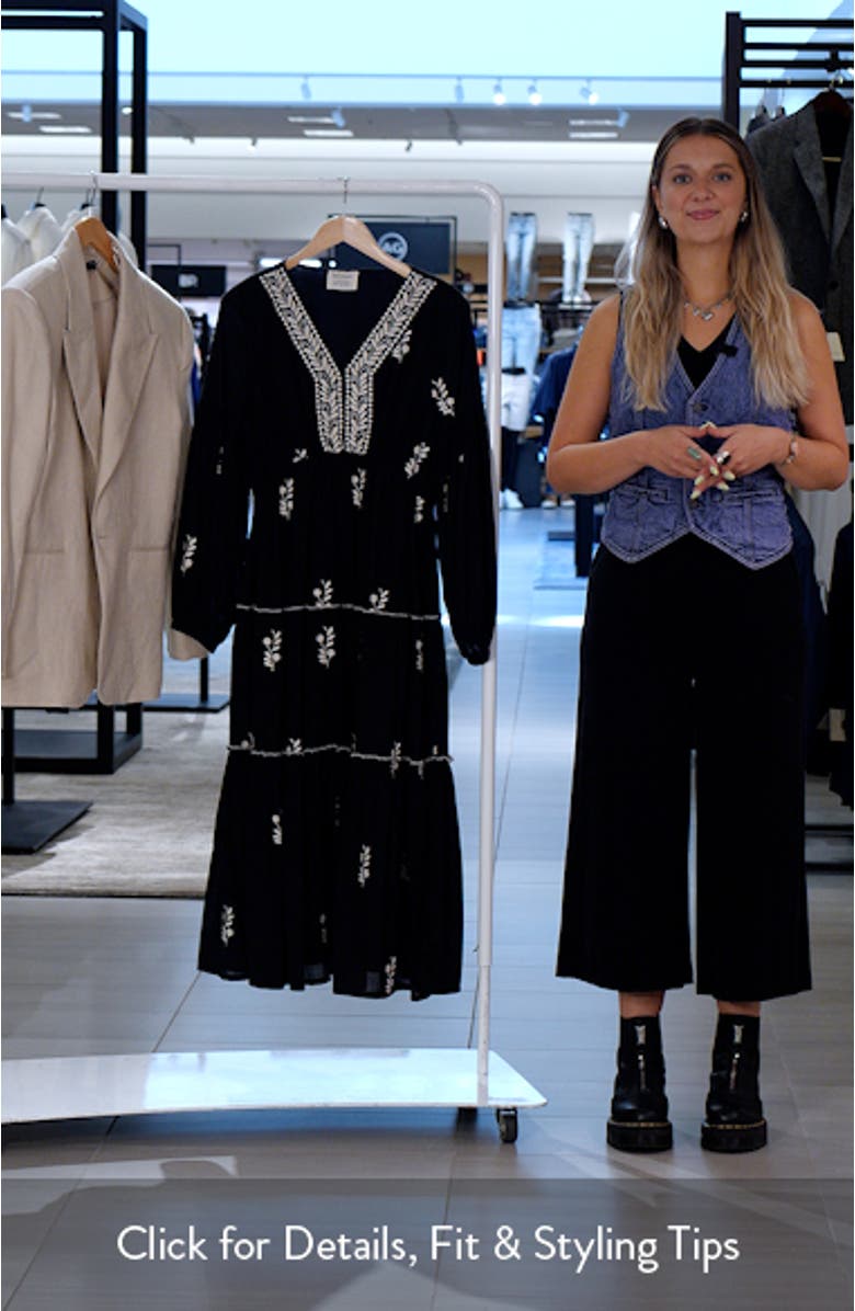 Vadella Embroidered Long Sleeve Midi Dress, sales video thumbnail