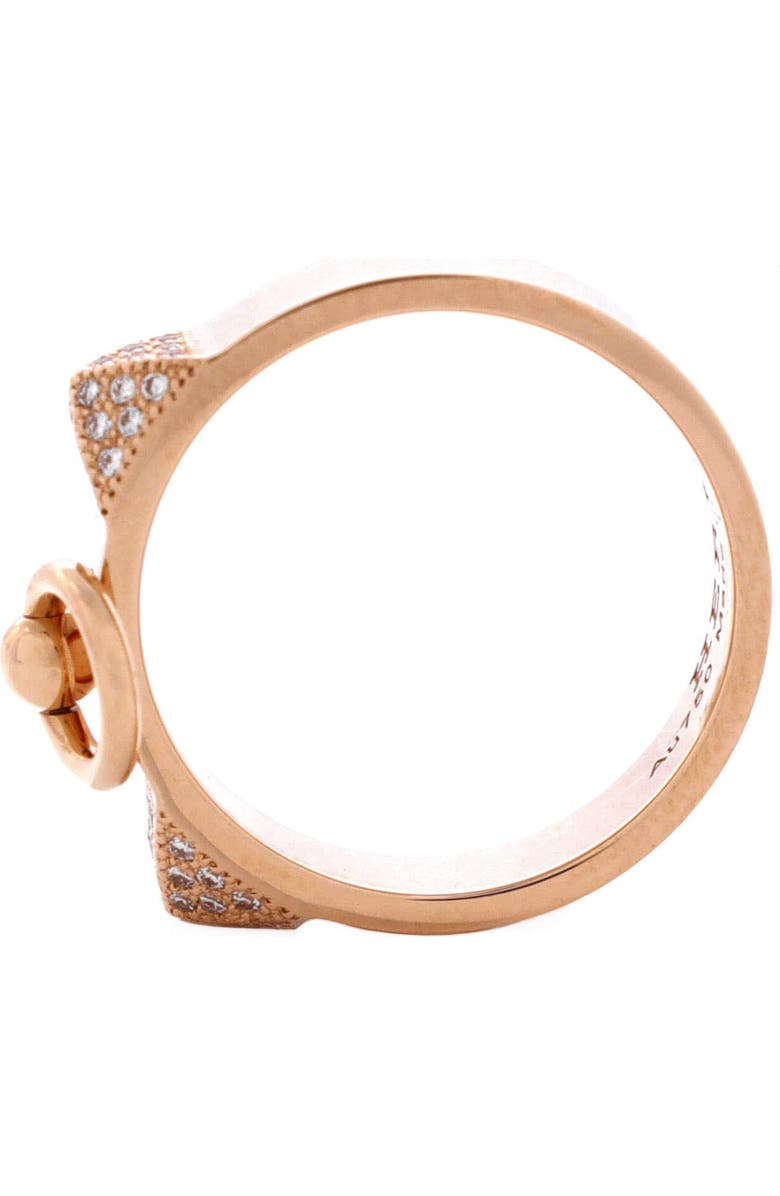 Pre-Owned Hermes Collier de Chien Ring 18K Rose Gold and Diamonds Small, Alternate, color, Rose Gold
