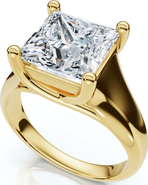Bliss Diamond Certified 3Ct Celestia Princess Cut Diamond Engagement Ring 14k Gold Lab Grown