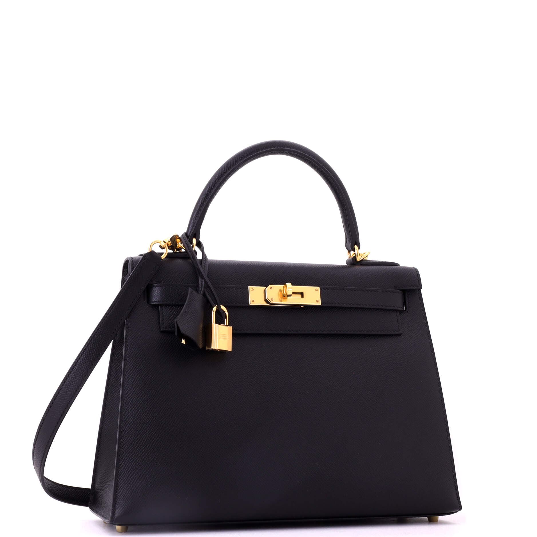 Pre-Owned Hermes Kelly Handbag Black Epsom with Gold Hardware 28, Alternate, color, Noir