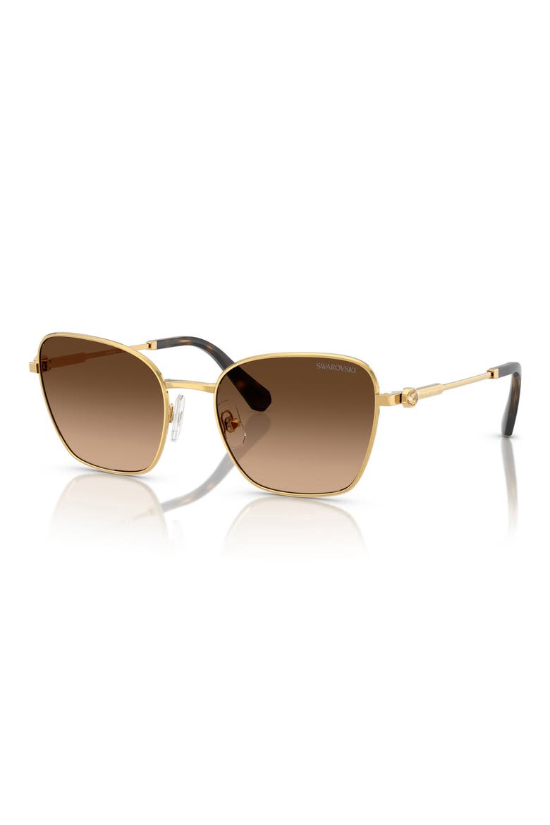 55mm Gradient Pilot Sunglasses, Alternate, color, GOLD/BROWN