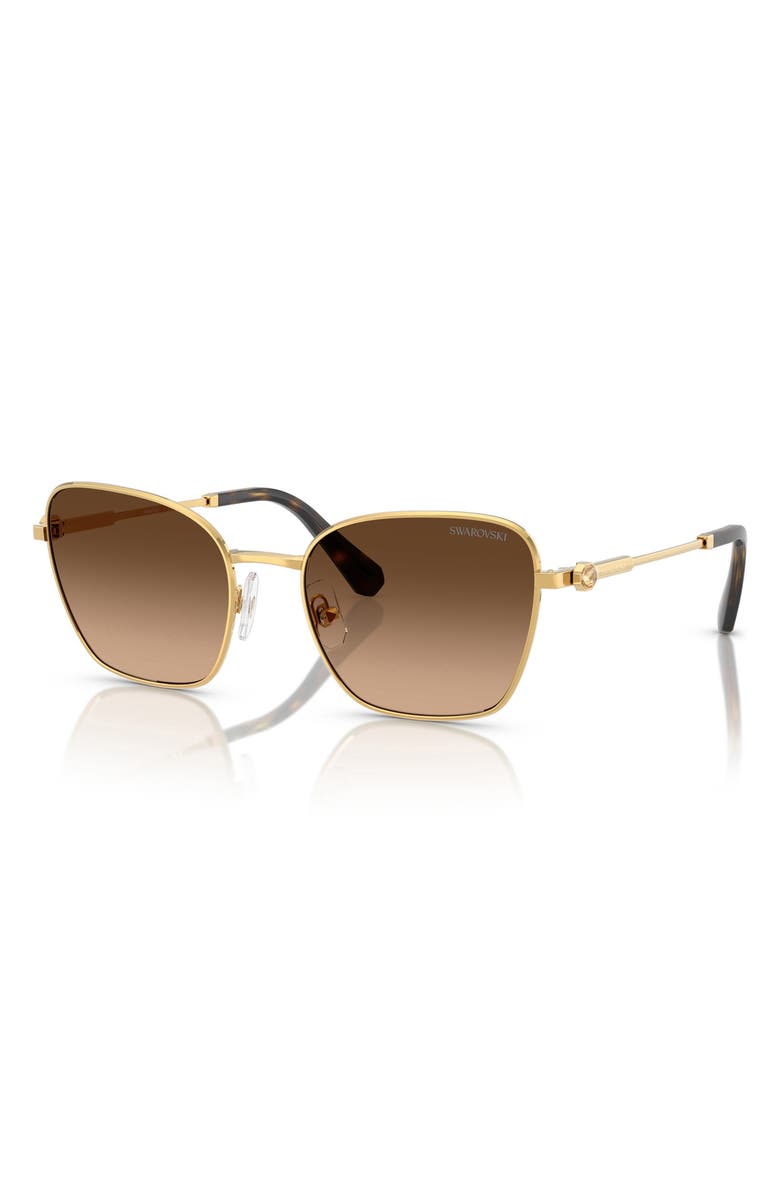 Swarovski 55mm Gradient Pilot Sunglasses, Alternate, color, Gold/Brown