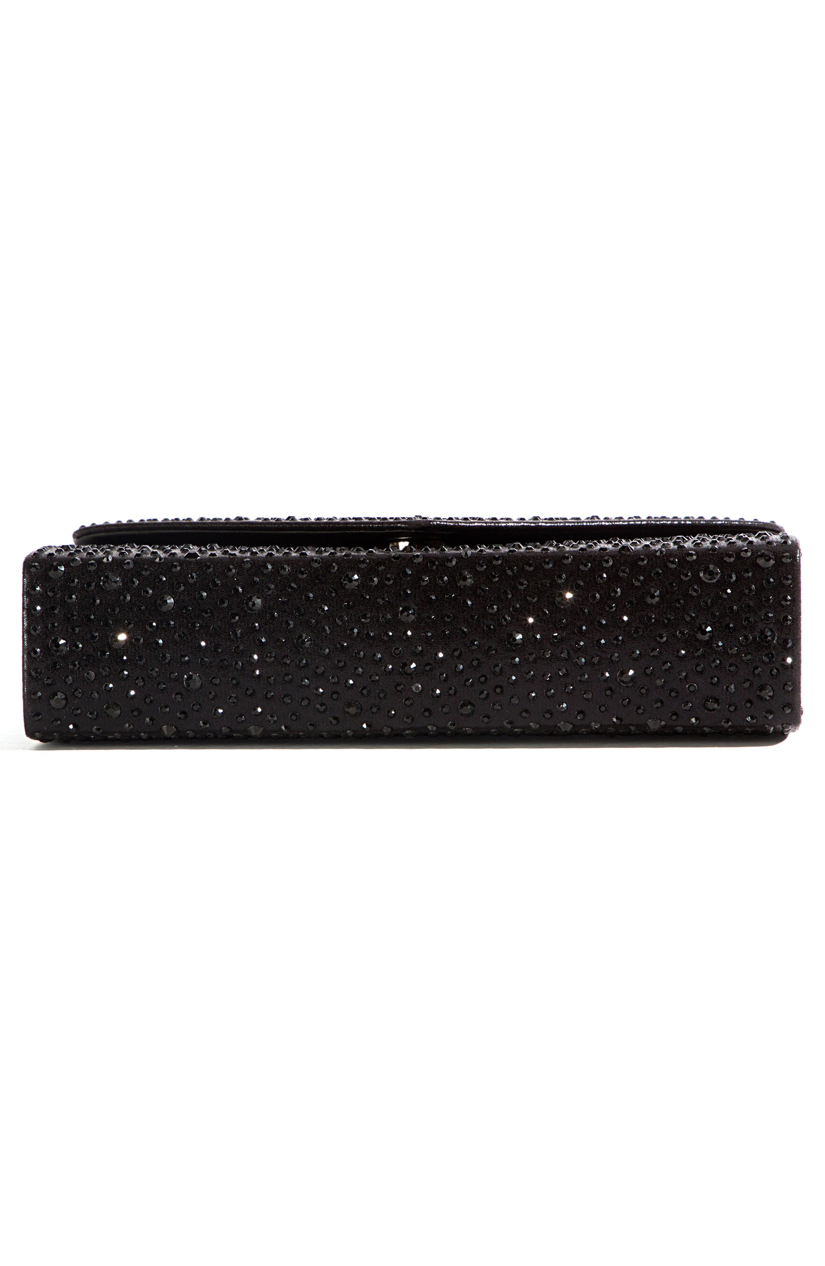 LADY COUTURE Rhinestone Envelope Clutch, Alternate, color, Black