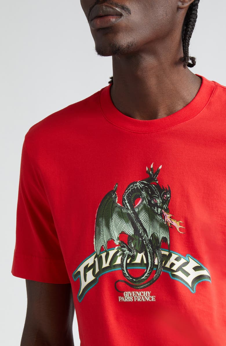 Givenchy Dragon Slim Fit Cotton Graphic T-Shirt, Alternate, color, 