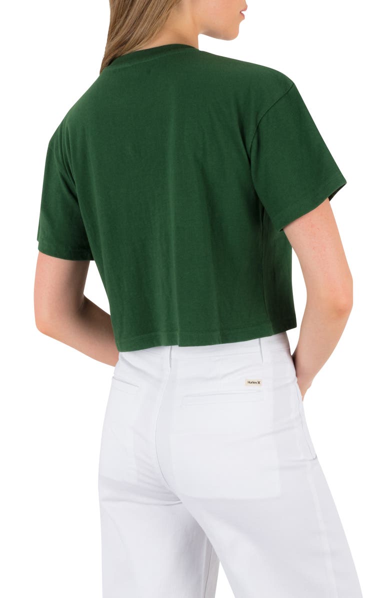 Hurley Wild & Free Boxy Cotton Crop T-Shirt, Alternate, color, Eden