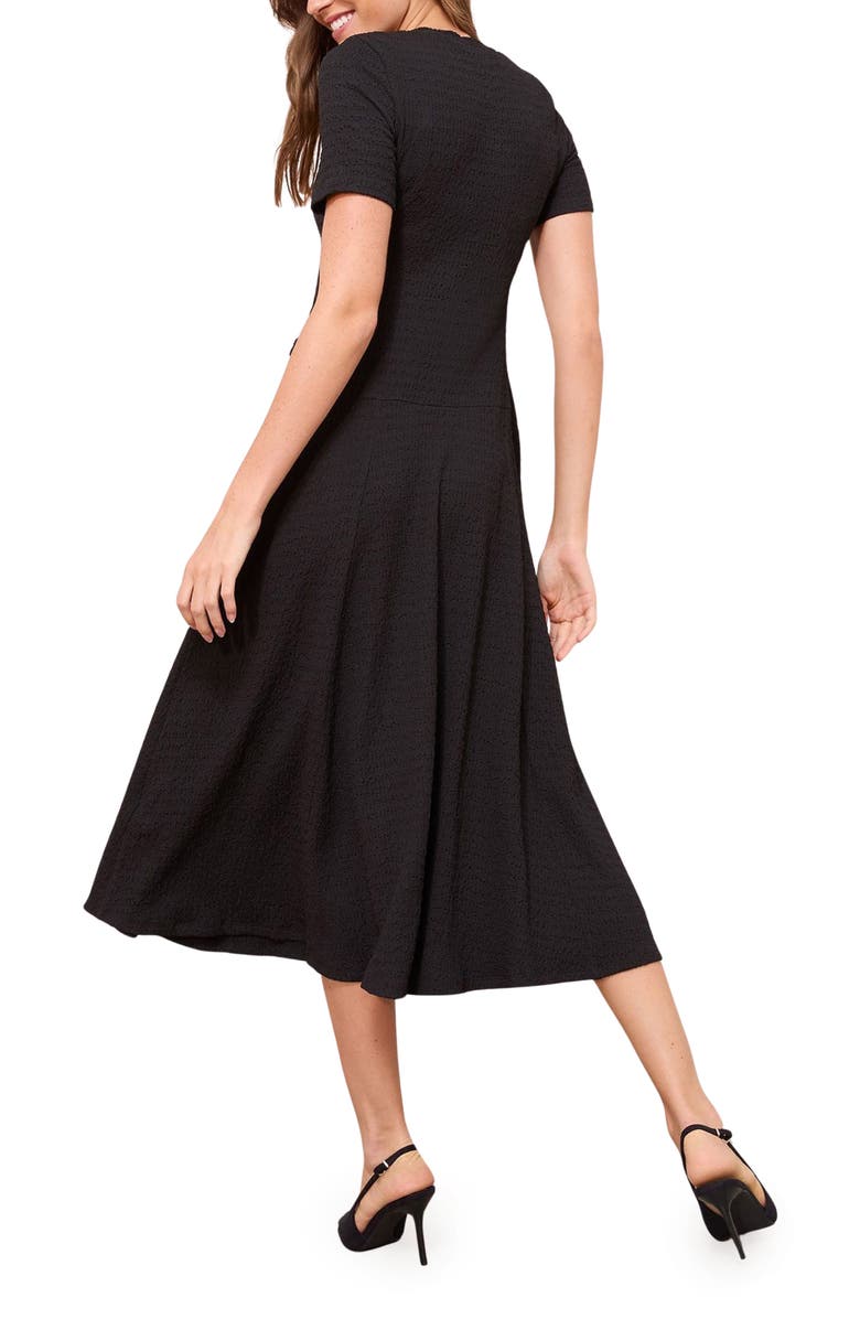 Friends Like These Textured Jersey Drop Waist Dress, Alternate, color, Black
