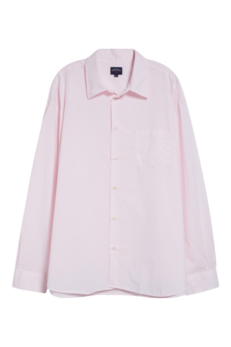 Oversize Cotton Poplin Button-Up Shirt, Alternate, color, LIGHT PINK