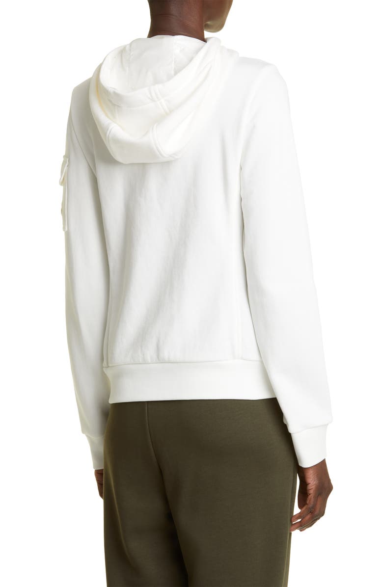 Moncler Hooded Mixed Media Puffer Jacket, Alternate, color, White