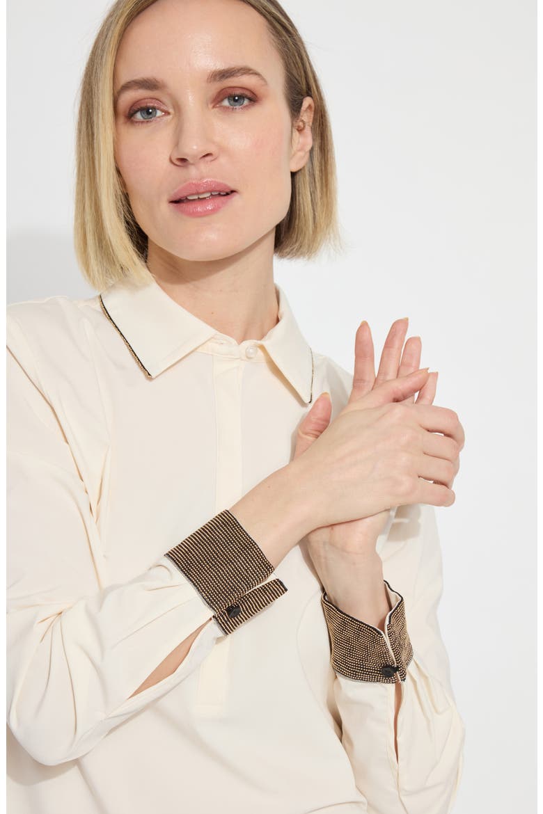 Jamie Micro Beaded Shirt, Alternate, color, MACADAMIA
