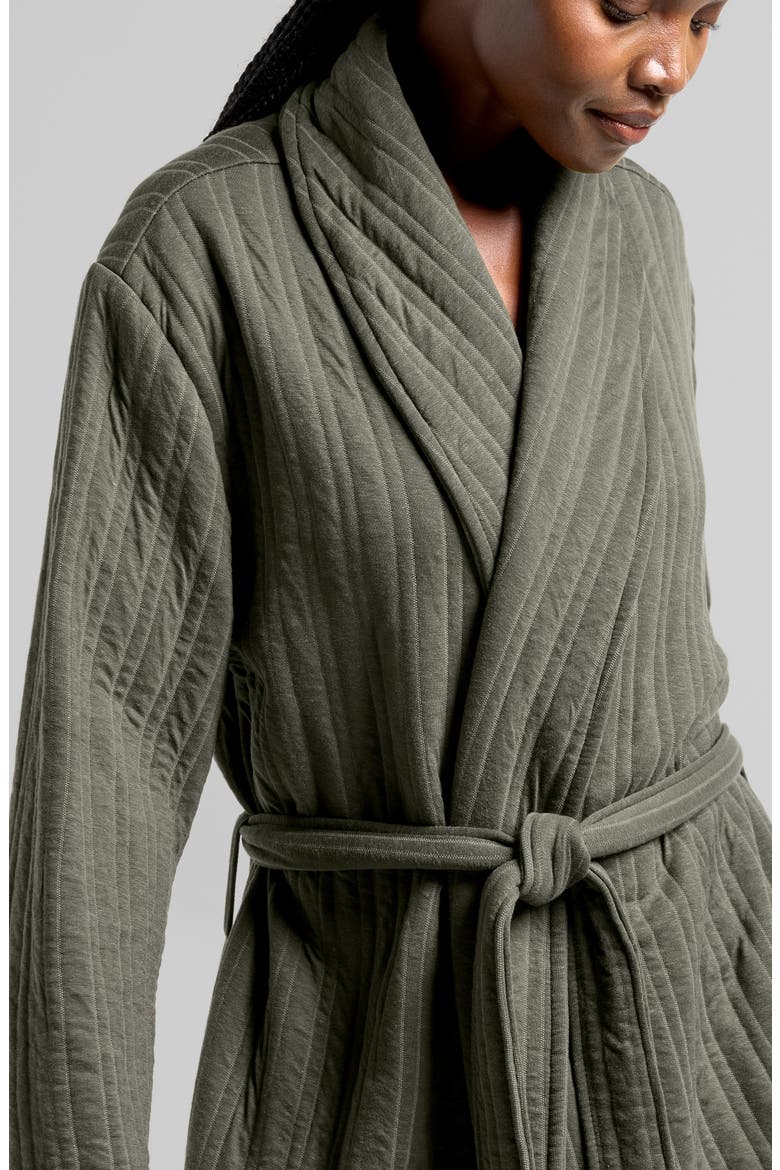 Cozy Knit Robe, Alternate, color, MOSS