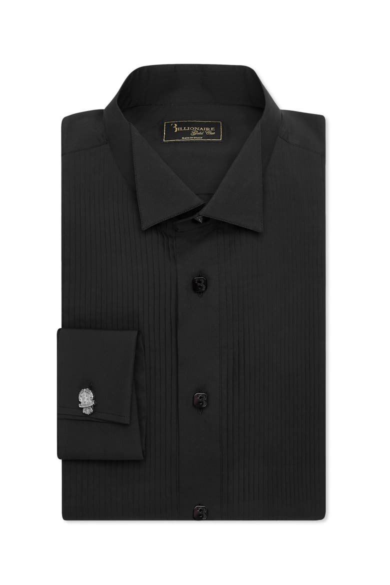 Cotton Tuxedo Shirt Gold Cut Men, Alternate, color, black