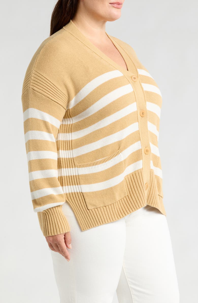Madewell Stripe Cotton Blend Cardigan, Alternate, color,