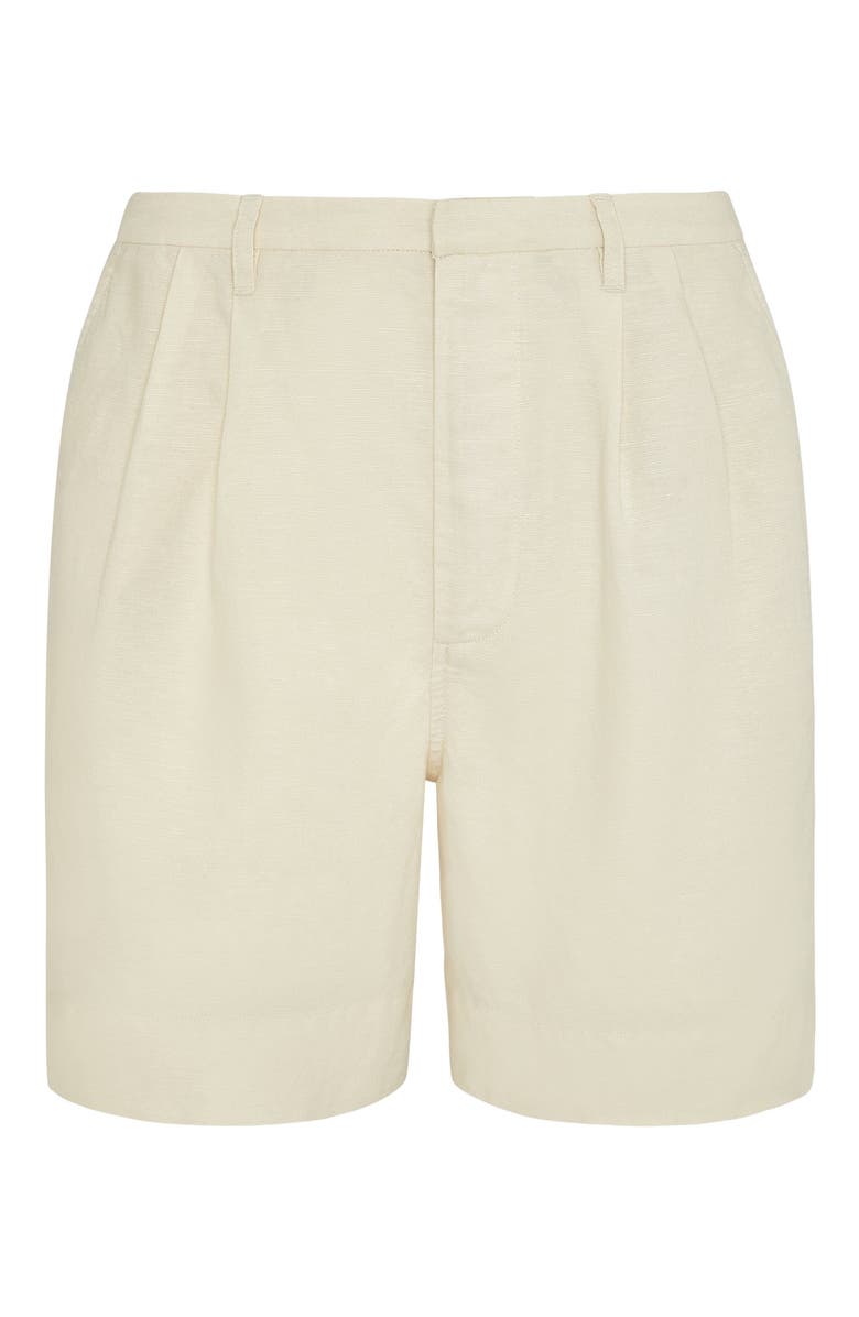 Onia Air Linen Pleated Bermuda Short, Alternate, color, Natural