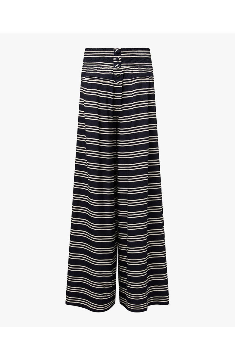 WeWoreWhat Button Front Palazzo Pant, Alternate, color, Dk Navy/Offwh