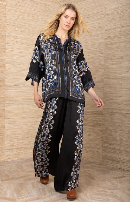 Hale Bob Zaria Charmeuse Top In Black