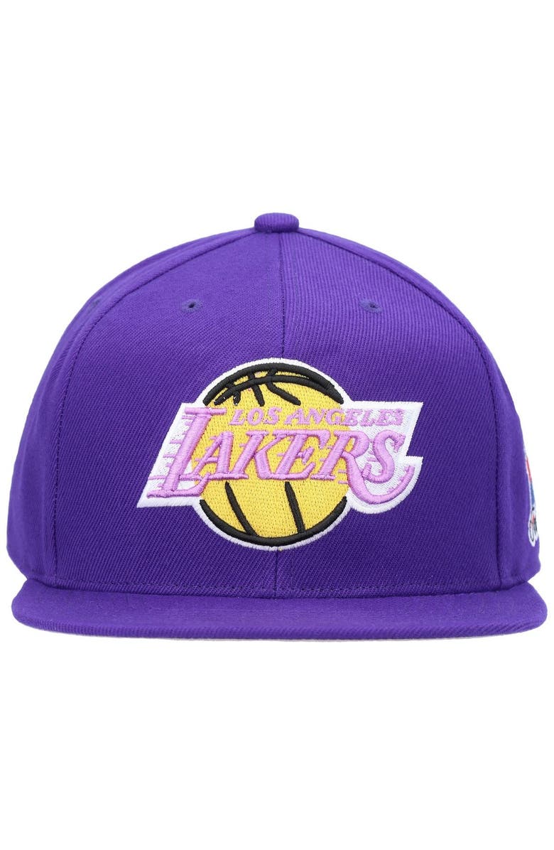 Mitchell & Ness Men's Mitchell & Ness Purple Los Angeles Lakers Hardwood Classics The Champs Fitted Hat, Alternate, color, 