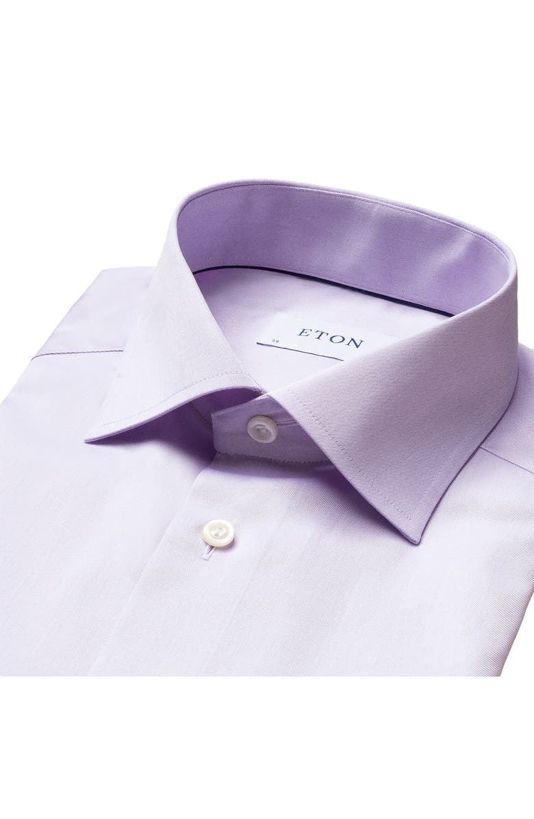 Eton Contemporary Fit Twill Dress Shirt, Alternate, color, Purple