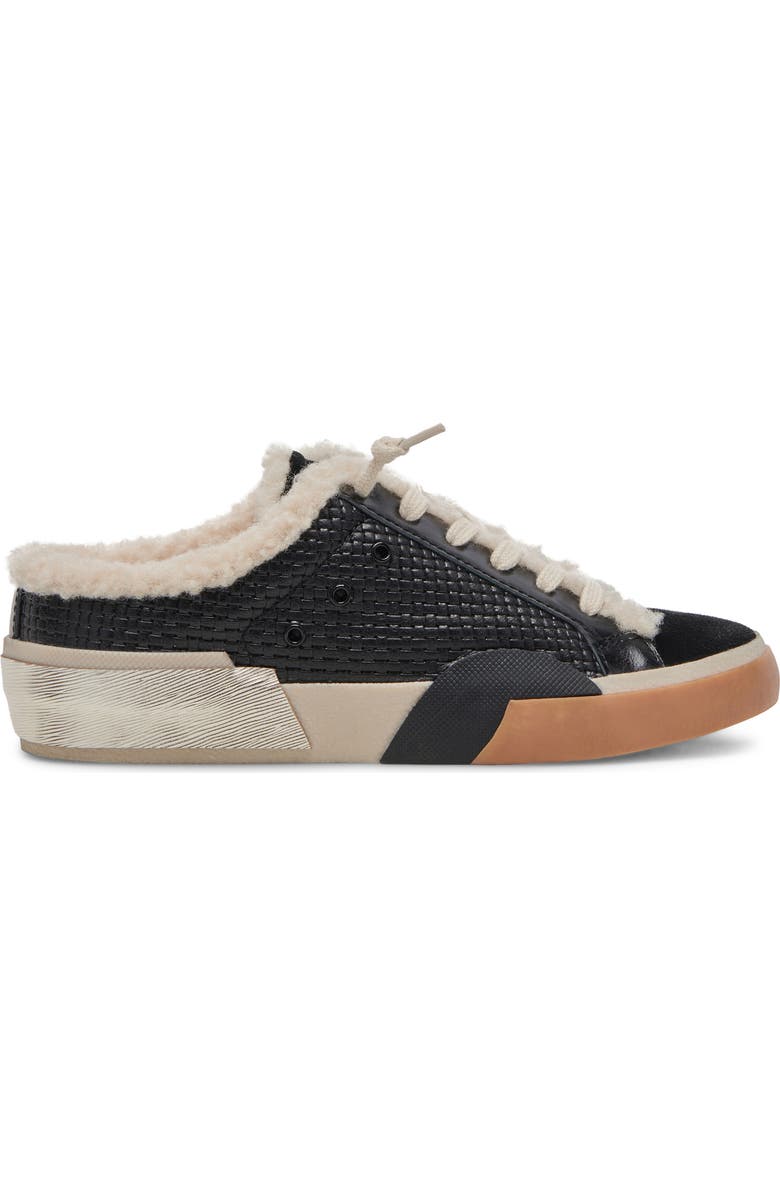 Dolce Vita Zantel Faux Shearling Lined Slip-On Sneaker, Alternate, color, Black Woven