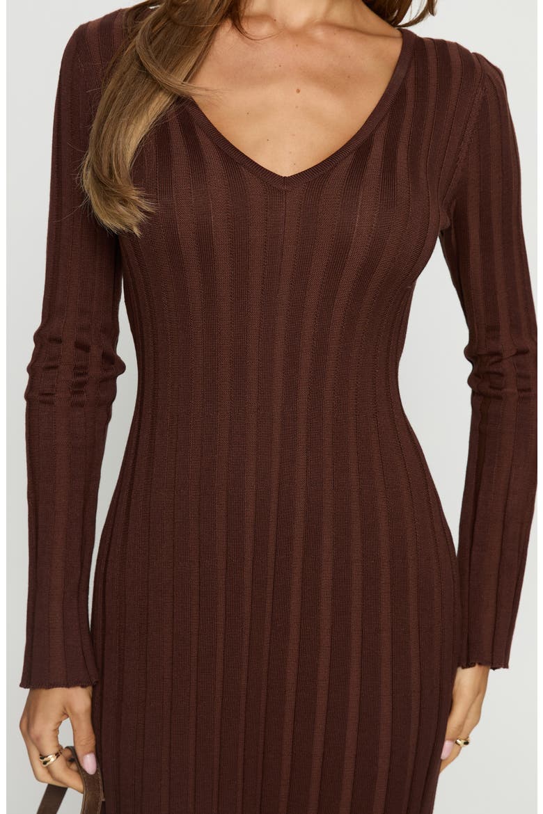 Gratuita Long Sleeve Rib Maxi Sweater Dress, Alternate, color, CHOCOLATE
