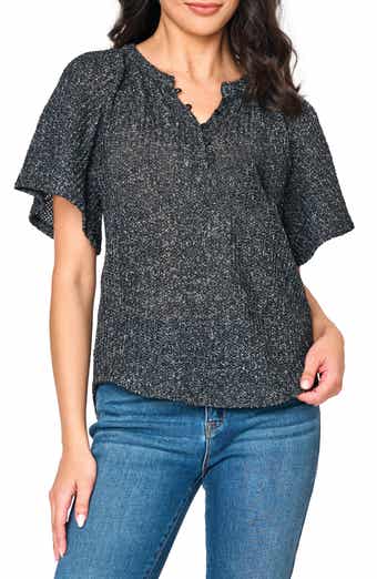 The Jordan Open Stitch Flutter Sleeve Sweater