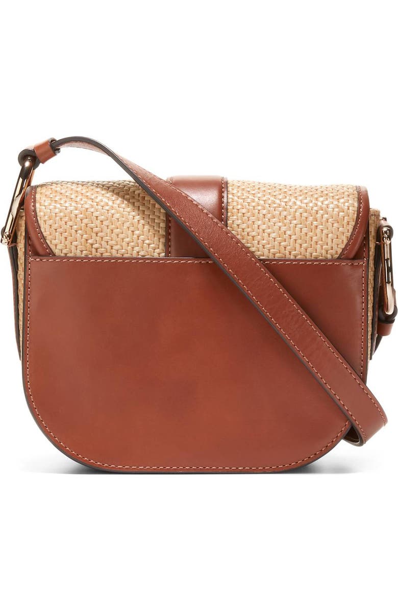 Cole Haan Mini Essentials Straw & Leather Saddle Bag, Alternate, color,