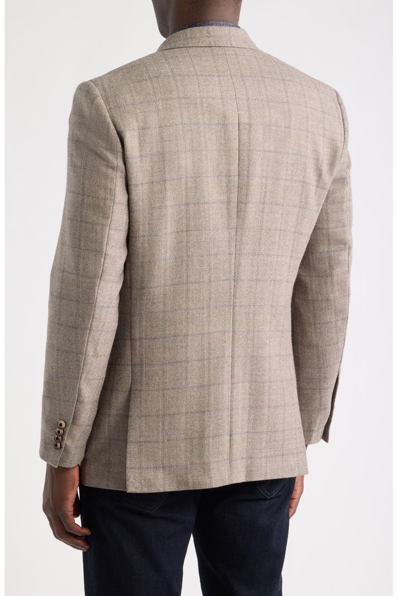 Townsend Plaid Wool Sport Coat, Alternate, color, TAUPE WINDOWPANE PLAID