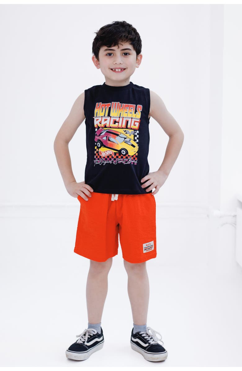 Hot Wheels Tank Top & Shorts Set, Alternate, color, Black