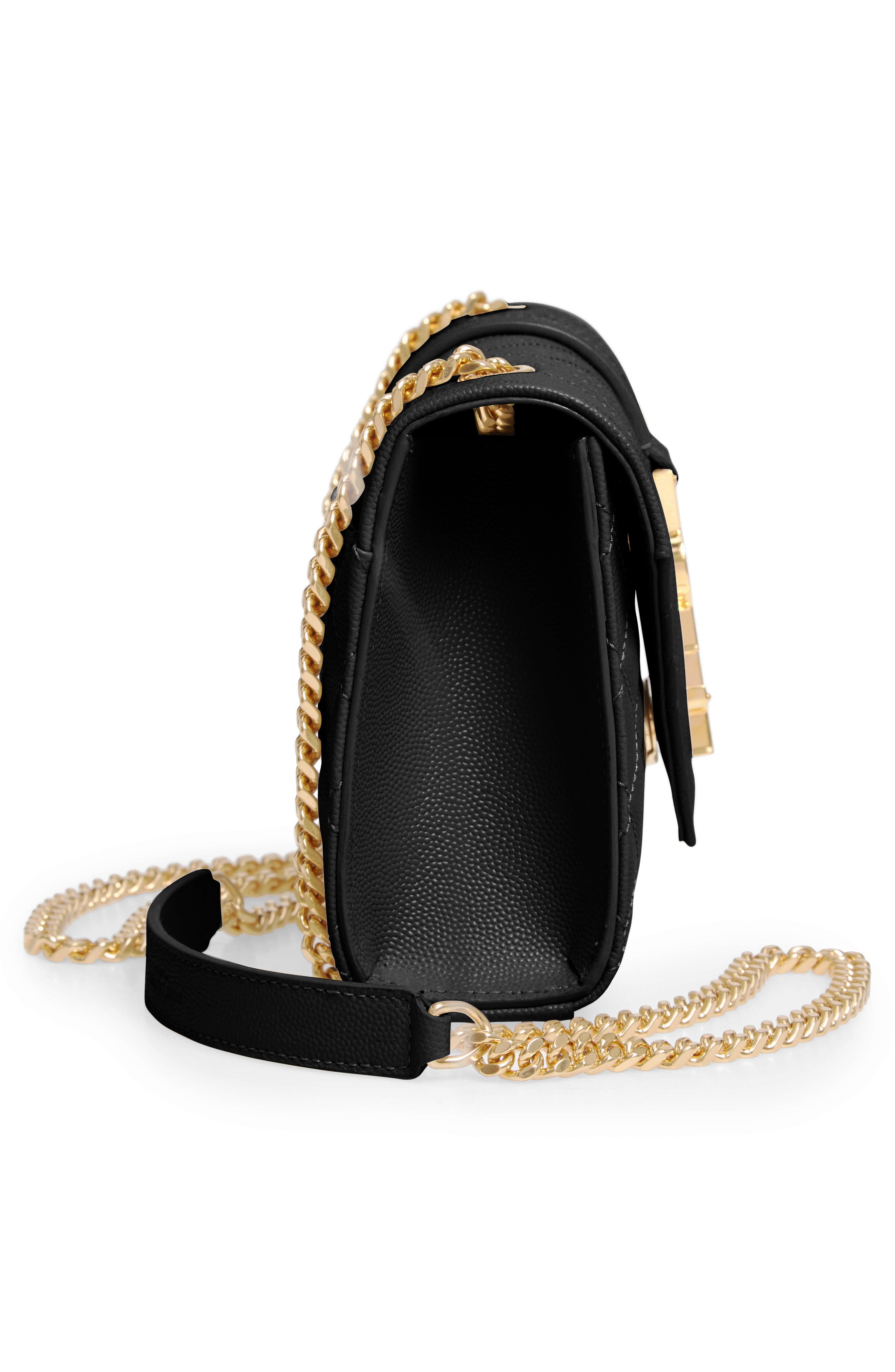 Saint Laurent Small Envelope Calfskin Leather Shoulder Bag, Alternate, color, 