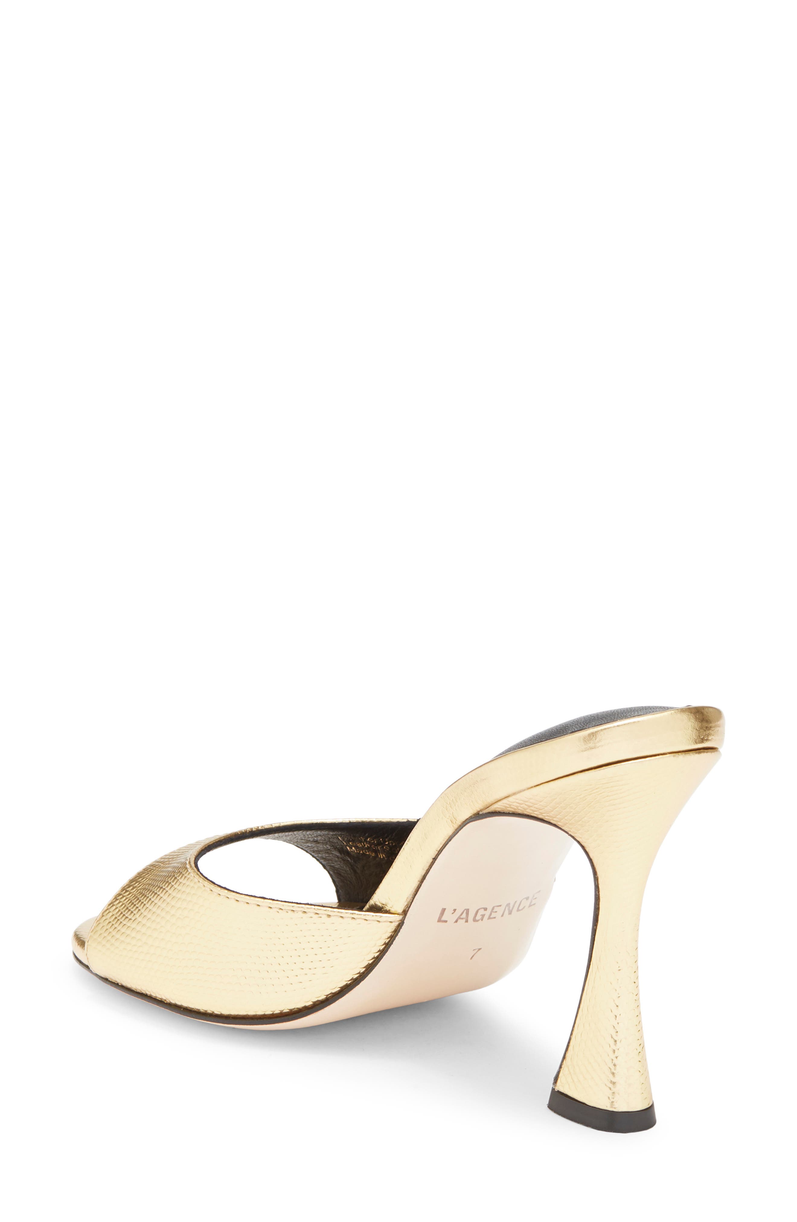 L'AGENCE Avery Slide Sandal, Alternate, color, Gold
