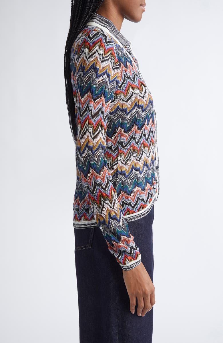 Missoni Zigzag Stripe Cardigan, Alternate, color, Blue Multi
