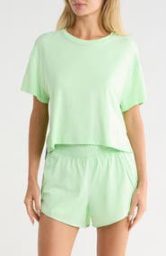 90 DEGREE BY REFLEX Seamless Echo High-Low Crop T-Shirt