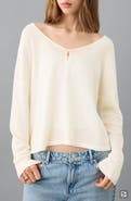 MANGO TEEN Semisheer V-Neck Crop Sweater