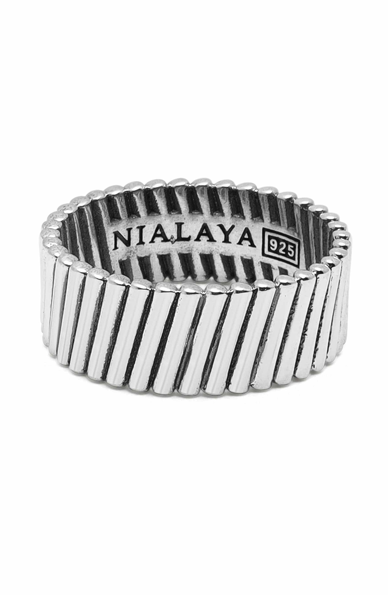 Nialaya Sterling Silver Band Ring, Main, color, Silver