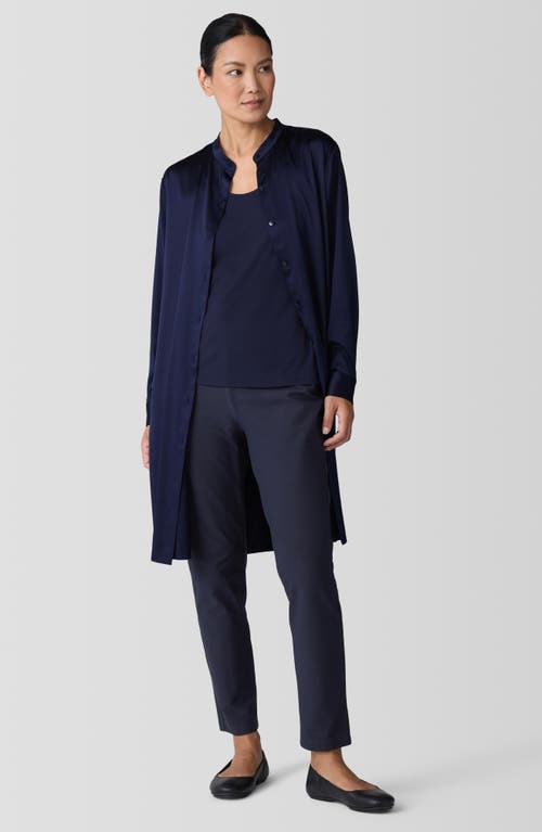 Eileen Fisher Slim Ankle Stretch Crepe Pants In Ink