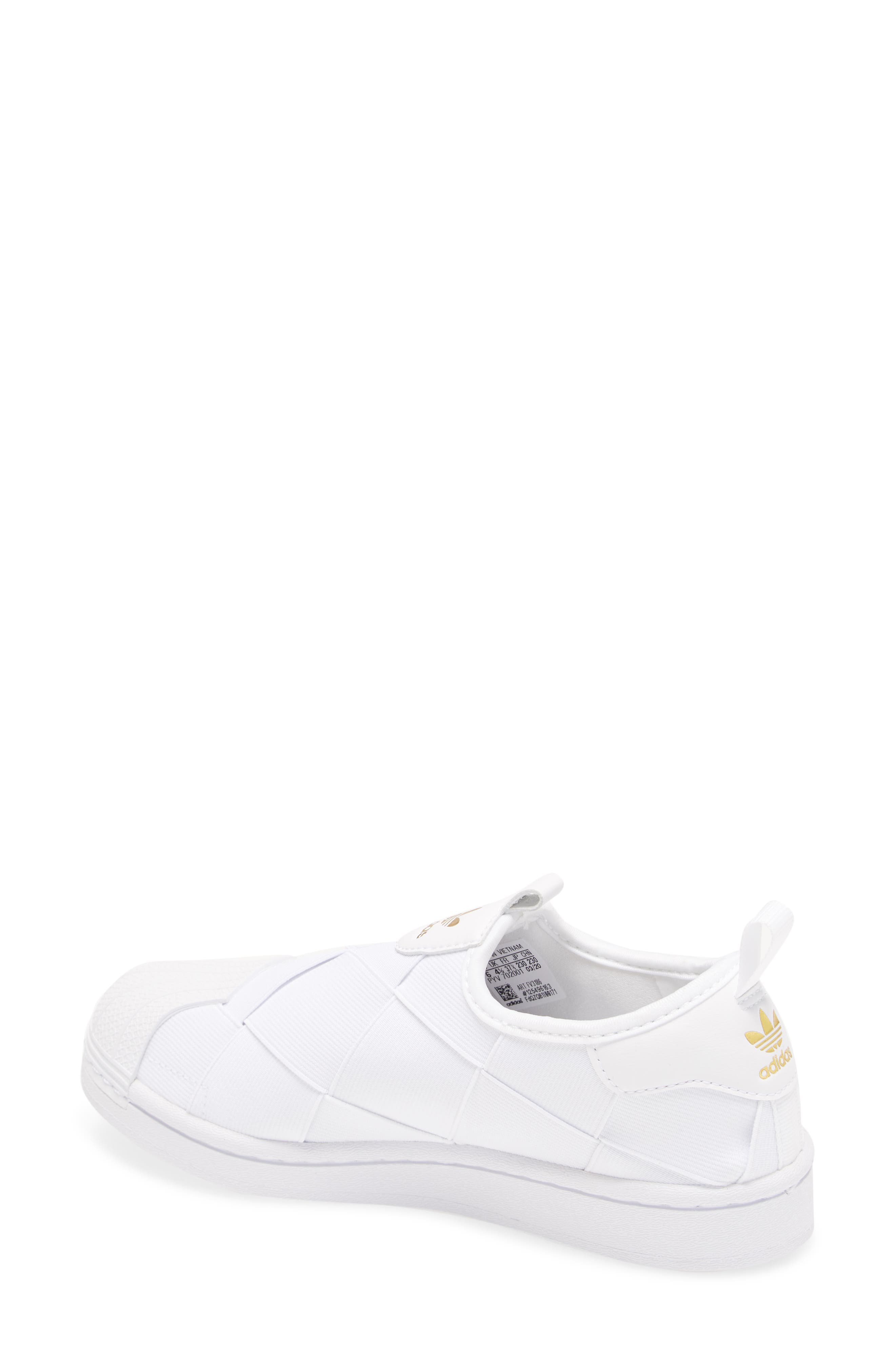 Superstar Slip-On Sneaker, Alternate, color, WHITE/ WHITE/ GOLD